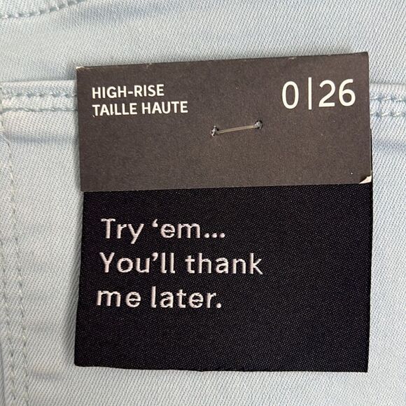 Lola High Rise Light Blue Denim Fringed Hem Skirt Size 0/26 (fits larger) NWT - Picture 10 of 13